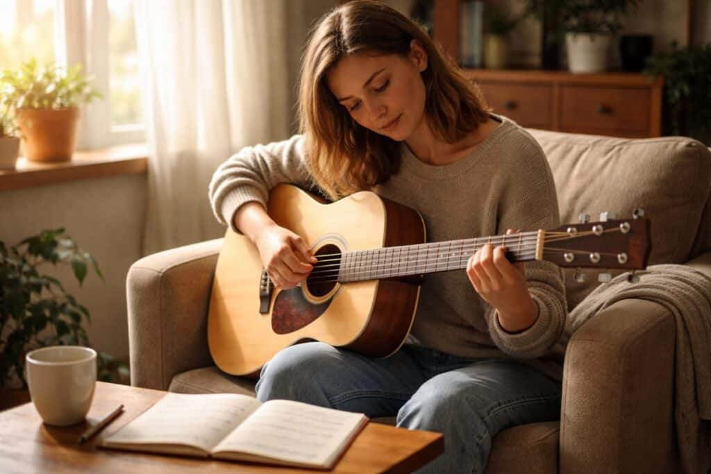 découvrez nos conseils pratiques pour bien débuter la guitare acoustique en autodidacte, apprendre les bases rapidement et progresser seul à votre rythme.