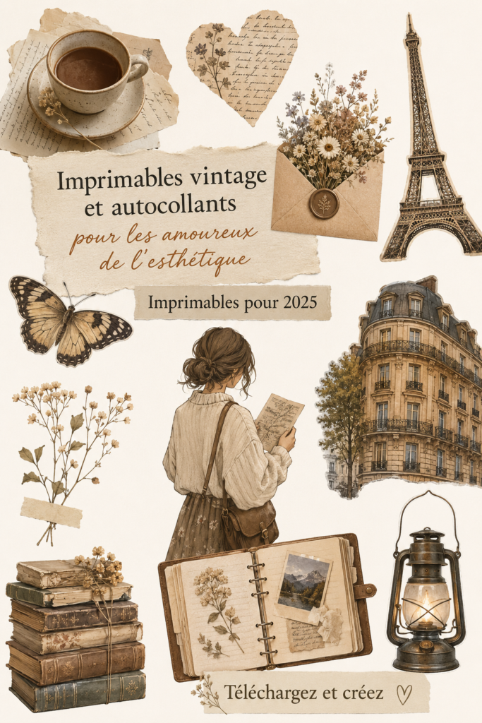 Imprimés et autocollants vintage à imprimer pour un style esthétique