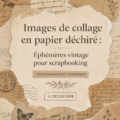 Collage coloré avec du papier déchiré sur une surface en bois.