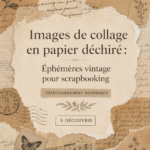 Collage coloré avec du papier déchiré sur une surface en bois.