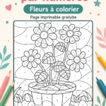 Page à imprimer de fleurs à colorier par numéro