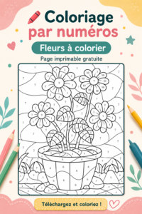 Page à imprimer de fleurs à colorier par numéro