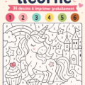 Un coloriage magique de licorne à imprimer pour tous les âges.