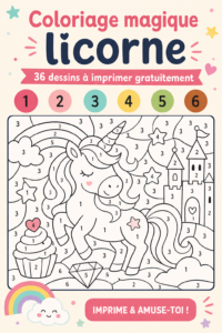 Un coloriage magique de licorne à imprimer pour tous les âges.