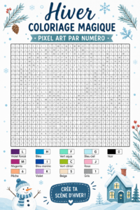 Modèles de coloriage numériques sur le thème de l'hiver avec des designs amusants