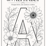 Femme adult colorant des pages d'alphabet