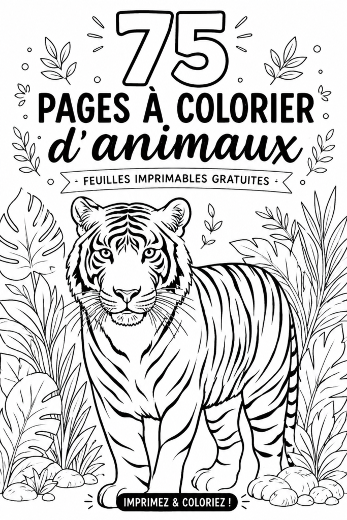 Coloriages d'animaux à imprimer gratuitement pour tous les âges.