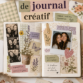 Un exemple de junk journal coloré avec des collages et illustrations