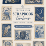 Un scrapbook décoré avec des tampons colorés et créatifs