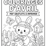 Coloriages d'Avril à imprimer, avec des dessins floraux et printaniers.