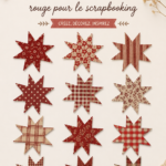 Un scrapbook coloré avec des étoiles en tissu rouges