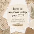 Un joli scrapbooking vintage avec des éléments décoratifs inspirants et des photos anciennes.