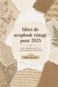 Un joli scrapbooking vintage avec des éléments décoratifs inspirants et des photos anciennes.