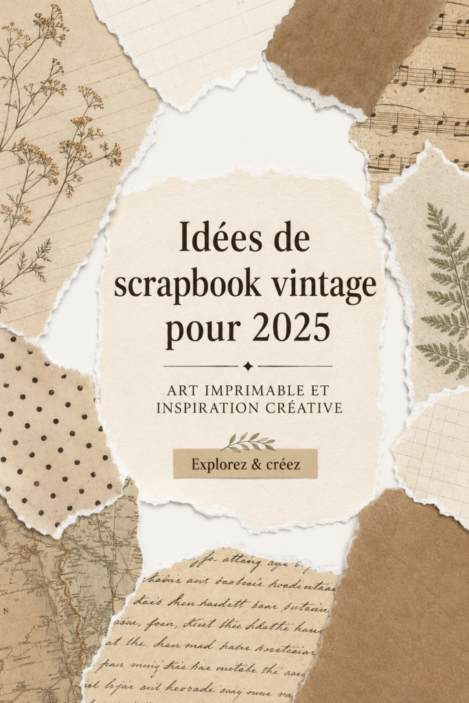 Un joli scrapbooking vintage avec des éléments décoratifs inspirants et des photos anciennes.