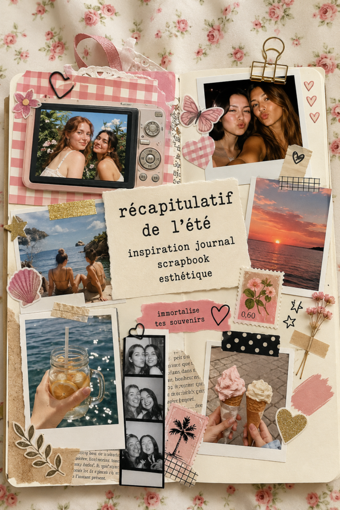 Scrapbook estival avec photos et embellissements colorés