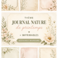 Journal de nature printanier avec des fleurs et des motifs colorés.