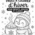 Collection de pages à colorier d'hiver gratuites pour enfants et adultes
