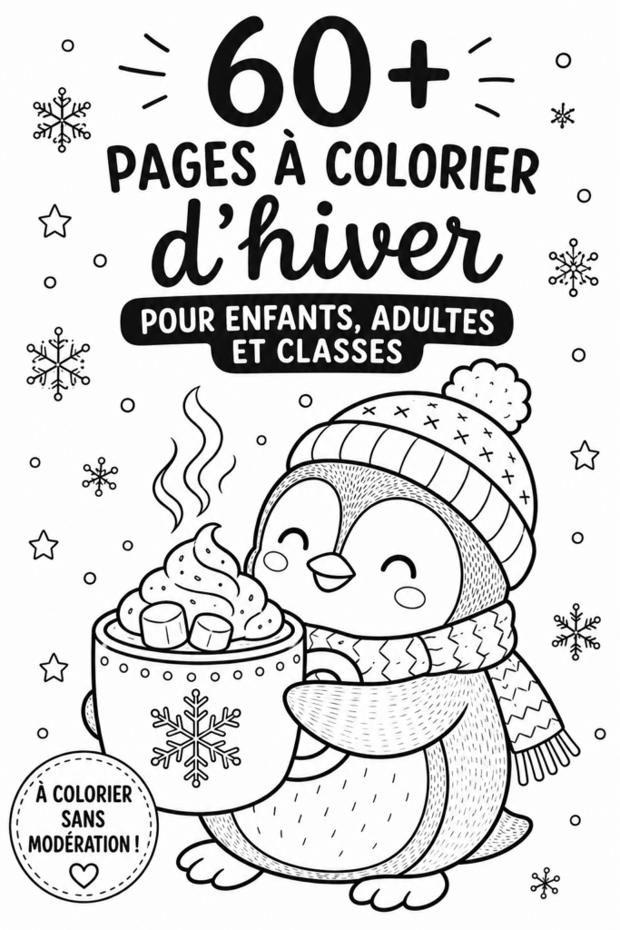 Collection de pages à colorier d'hiver gratuites pour enfants et adultes
