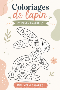 Une belle page à colorier de lapins, prête à être imprimée et colorée.