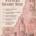 Collection de papiers numériques shabby chic en rose, idéal pour le scrapbook.