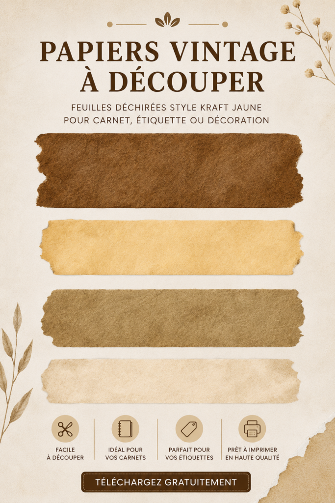 Papier vintage kaki avec motifs pour le scrapbooking
