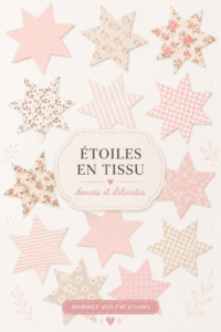 Tissu étoilé rose avec des motifs délicats, idéal pour des projets de décoration intérieure