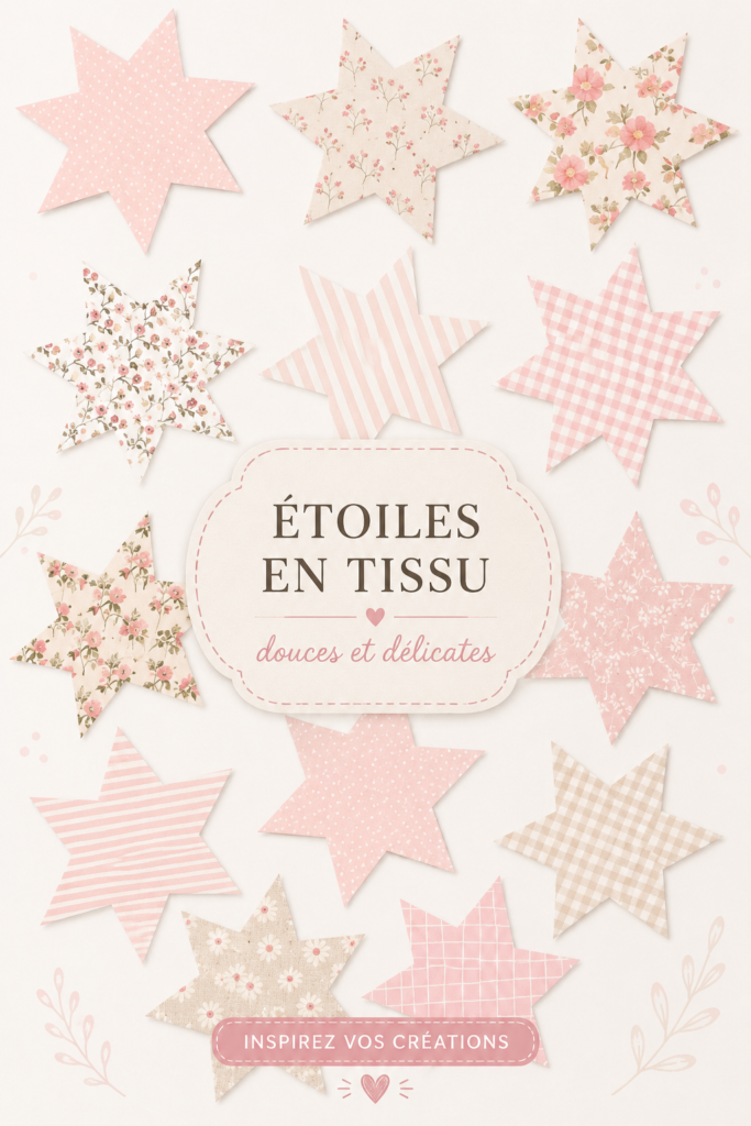 Tissu étoilé rose avec des motifs délicats, idéal pour des projets de décoration intérieure
