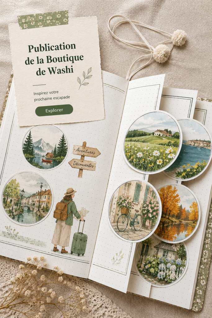 Une collection colorée de Washi Tape avec divers motifs pour des projets créatifs.