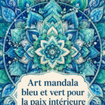 Mandalas en bleu et vert représentant la paix intérieure dans un espace décoratif.