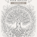 Un coloriage arbre de vie avec de jolis motifs à colorier.