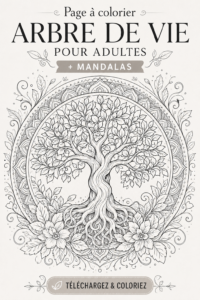 Un coloriage arbre de vie avec de jolis motifs à colorier.