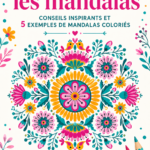 Image d'un mandala coloré avec des nuances vibrantes de bleu et rose.