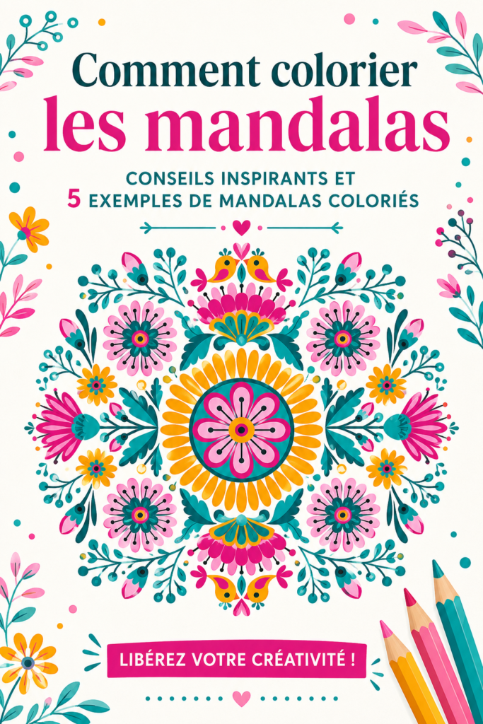 Image d'un mandala coloré avec des nuances vibrantes de bleu et rose.