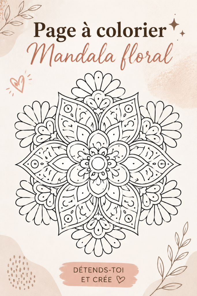 Mandalas floraux à colorier, créés pour la détente et la créativité.