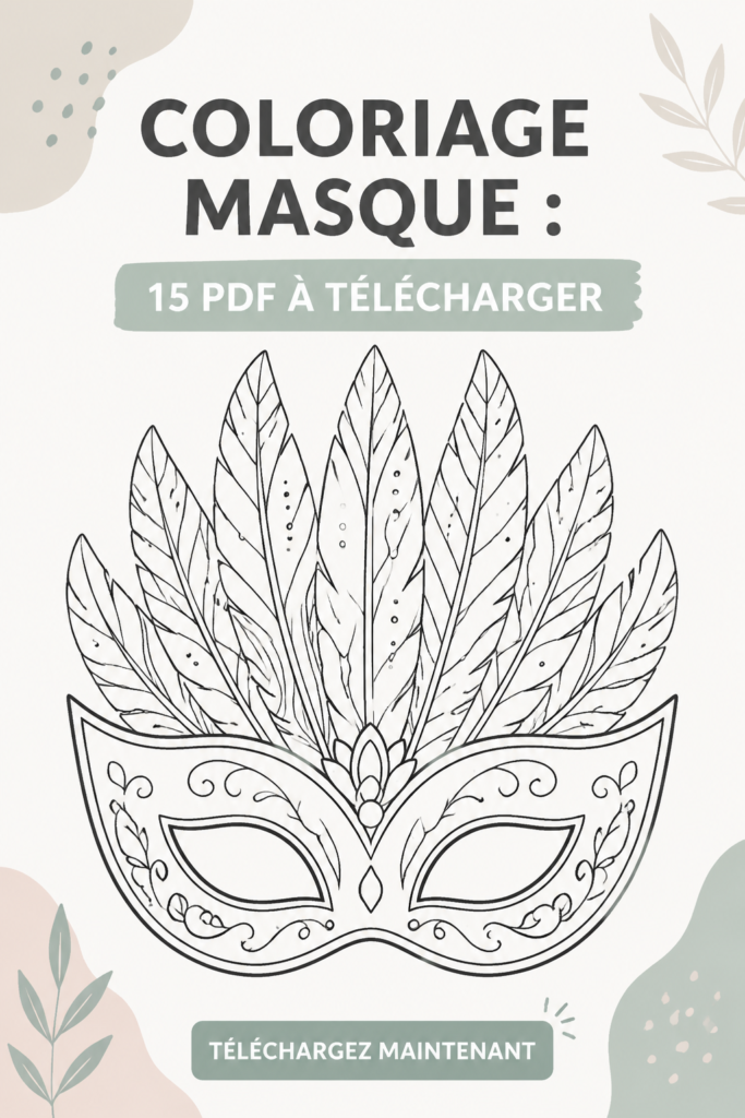 Modèles de masques à colorier pour enfants, coloris variés.