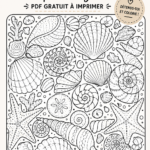 Coloriage de coquillages à imprimer
