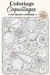 Coloriage de coquillages à imprimer