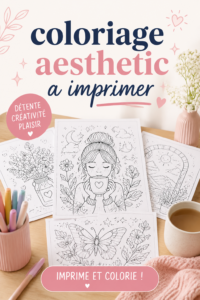 Des coloriages esthétiques imprimés prêts à colorier, fournissant une inspiration créative.