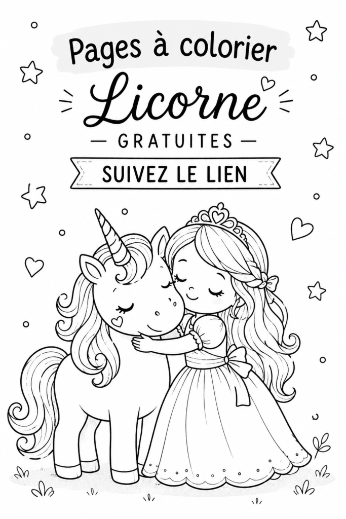 Coloriages licornes gratuits à imprimer pour les enfants