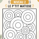 Un enfant colorie avec enthousiasme un dessin du P'TIT MATISSE.