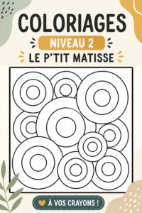 Un enfant colorie avec enthousiasme un dessin du P'TIT MATISSE.