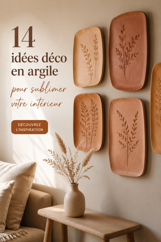 Une belle sélection d'art mural en argile coloré dans un intérieur moderne.