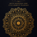 Fond mandala luxueux avec un motif doré, pour une décoration intérieure raffinée.