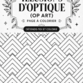 Femme coloriant une page d'illusion d'optique apaisante