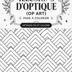 Femme coloriant une page d'illusion d'optique apaisante