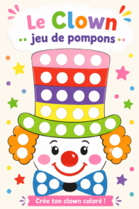 Un enfant joyeux jouant avec des pompons colorés inspirés des clowns