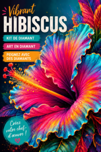 Kit de peinture diamant hibiscus vibrant avec outils et toiles