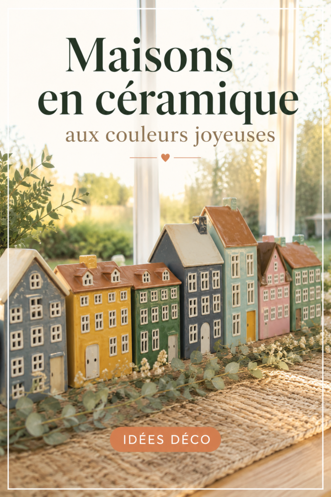 Maison en céramique colorée mettant en avant sa beauté et son originalité.