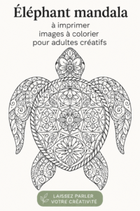 Mandala d'éléphant à colorier pour adultes, prêt à imprimer.