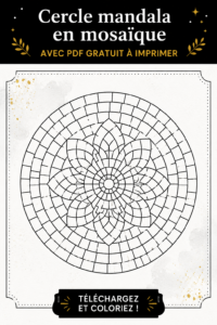 Un mandala mosaïque coloré avec un modèle PDF gratuit à imprimer